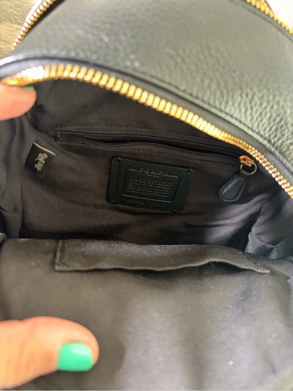 Coach Black Pebbled Leather Mini Backpack with Matching Wallet